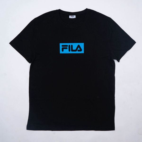 Fila Ali Oversized Women's T-Shirts - Black/Blue,NZ 427-94163